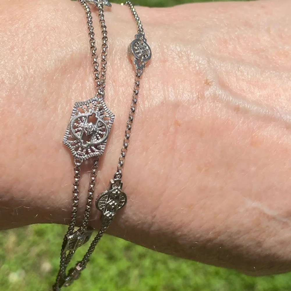 NEW Sterling 3 strand station bracelet